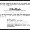 Klein Michael 1880-1964 Todesanzeige